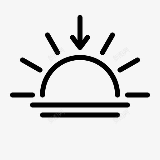 日落云彩天气图标svg_新图网 https://ixintu.com 云彩 天气 日落