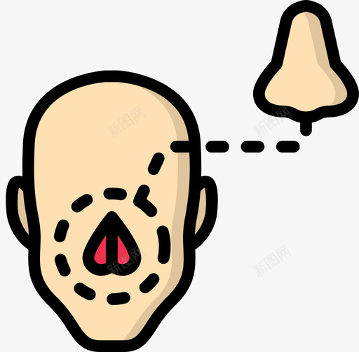 鼻子假肢2线性颜色图标svg_新图网 https://ixintu.com 假肢 线性 颜色 鼻子