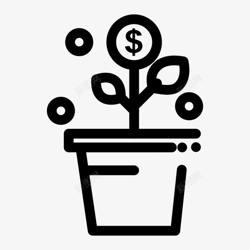 种植植物金钱盆栽图标svg_新图网 https://ixintu.com 2月 成功 收集 植物 界面 盆栽 种植 网络 金钱