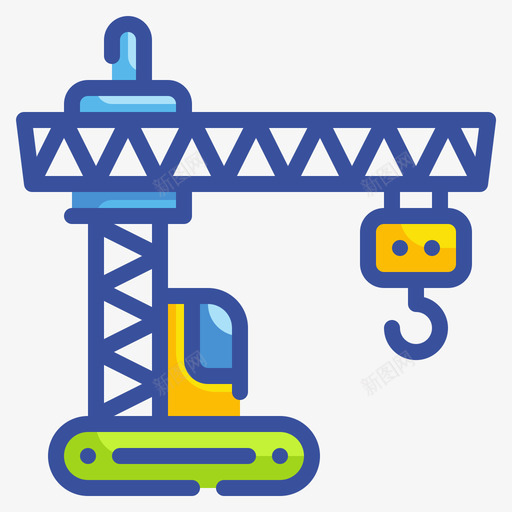 起重机劳工3线性颜色图标svg_新图网 https://ixintu.com 劳工 线性 起重机 颜色