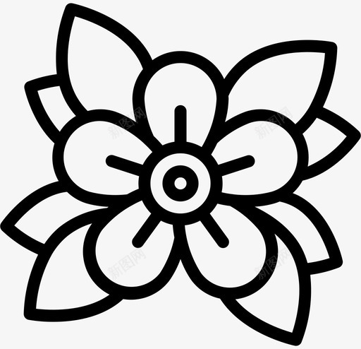 花纹身16线状图标svg_新图网 https://ixintu.com 纹身 线状