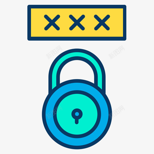 密码网络2线颜色图标svg_新图网 https://ixintu.com 密码 网络 颜色