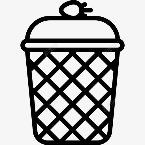 华夫饼冰淇淋25直线型图标svg_新图网 https://ixintu.com 冰淇淋 华夫 直线 线型