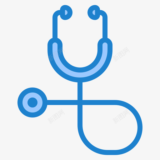 听诊器医用180蓝色图标svg_新图网 https://ixintu.com 医用 听诊器 蓝色