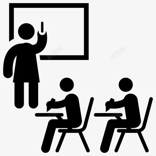 讲座教室教育图标svg_新图网 https://ixintu.com 形图 教学 教室 教育 讲座 象形