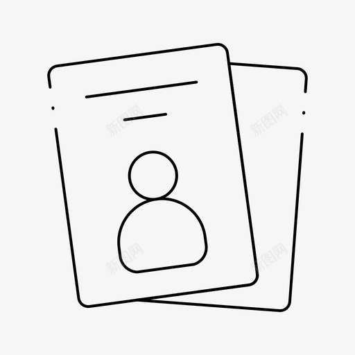 身份证通行证脸书细虚线图标svg_新图网 https://ixintu.com 脸书 虚线 身份证 通行证