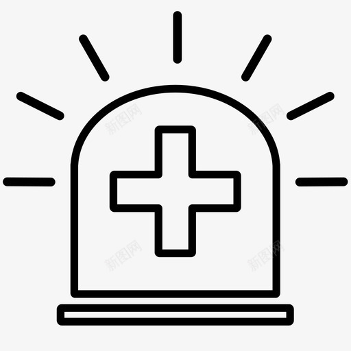 救护车警报紧急情况图标svg_新图网 https://ixintu.com 情况 救护车 灯光 紧急 警报