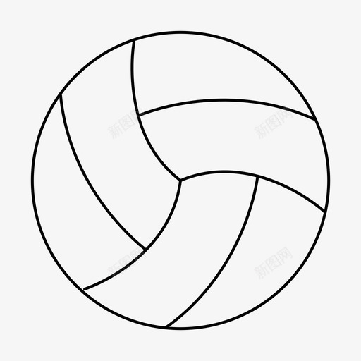 球类运动类排球类图标svg_新图网 https://ixintu.com 体育器材 健身 娱乐 排球 球类 细线 运动类