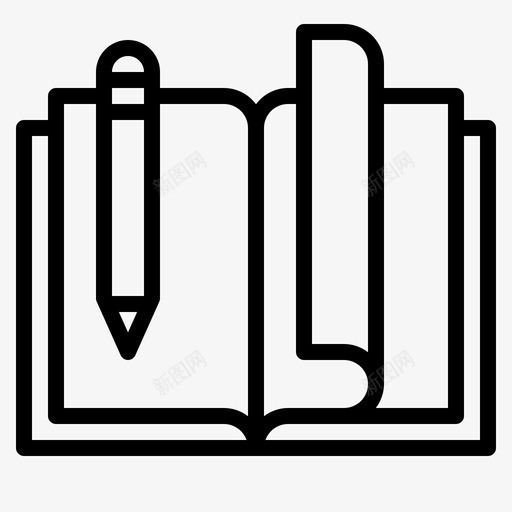 开本第6册直线图标svg_新图网 https://ixintu.com 6册 开本 直线