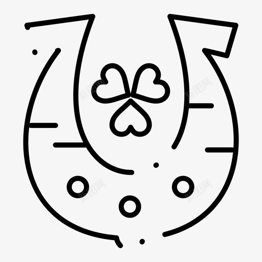三叶草金色马蹄铁图标svg_新图网 https://ixintu.com 三叶 叶草 幸运 点线 爱尔兰 独立日 磁铁 规则 金色 马蹄铁