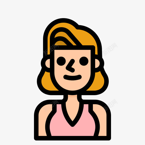 女人复古17线性颜色图标svg_新图网 https://ixintu.com 复古 女人 线性 颜色