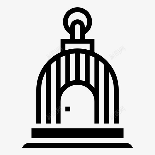 鸟笼古董装饰图标svg_新图网 https://ixintu.com 古董 图案 宠物 房子 装饰 鸟笼
