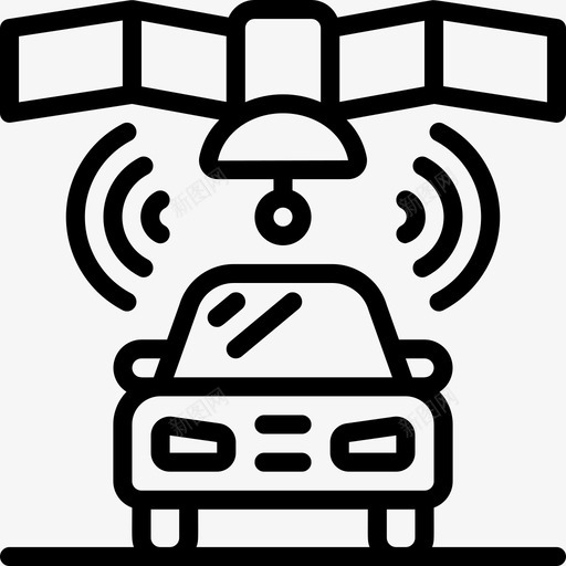 Gps智能车1线性图标svg_新图网 https://ixintu.com Gps 智能 线性