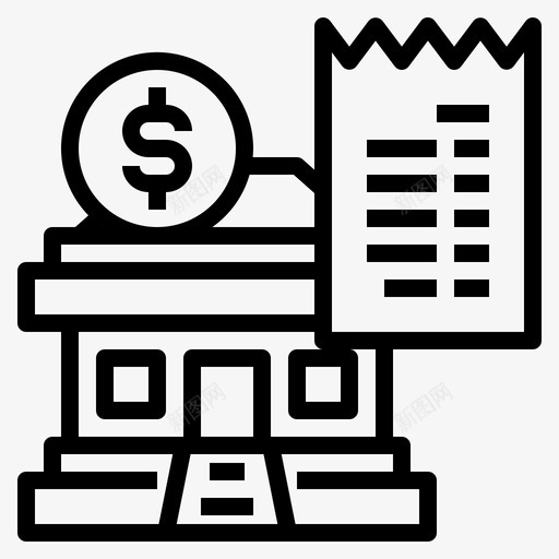 银行业务票据与付款1直线图标svg_新图网 https://ixintu.com 付款 直线 票据 银行业务