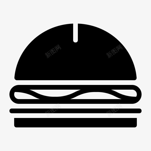 汉堡面包食物图标svg_新图网 https://ixintu.com 三明治 汉堡 面包 食物