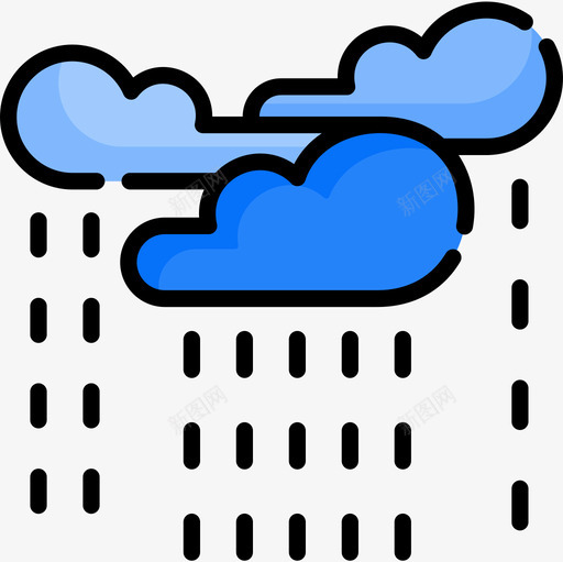 雨自然92线性颜色图标svg_新图网 https://ixintu.com 线性 自然 颜色