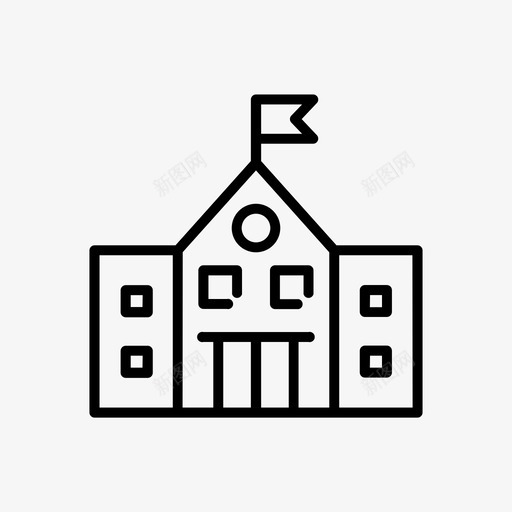 大学课堂教育图标svg_新图网 https://ixintu.com 大学 学习 学校 教育 线性化 课堂