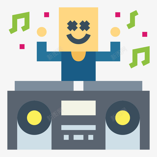 DJ舞蹈2平淡图标svg_新图网 https://ixintu.com DJ 平淡 舞蹈
