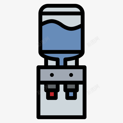 饮水机家用电器21线性颜色图标svg_新图网 https://ixintu.com 家用电器 线性 颜色 饮水机