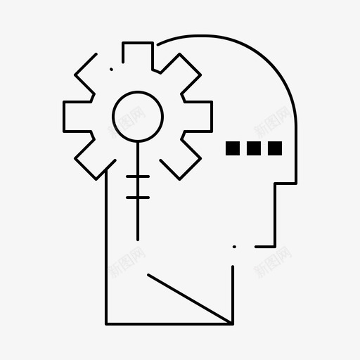 分析批判性人图标svg_新图网 https://ixintu.com 个性 信息 分析 处理 批判性 清醒 特征 生活 虚线 醒的