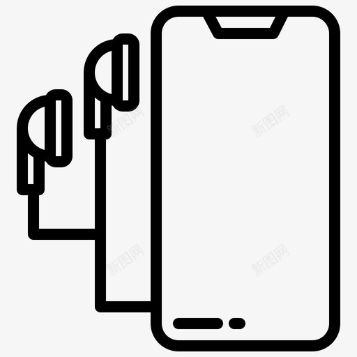 耳机音乐应用程序1线性图标svg_新图网 https://ixintu.com 应用程序 线性 耳机 音乐