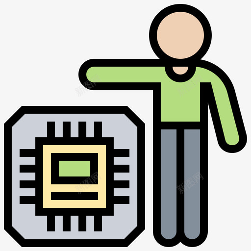 Cpu计算机技术18线性彩色图标svg_新图网 https://ixintu.com Cpu 彩色 技术 线性 计算机