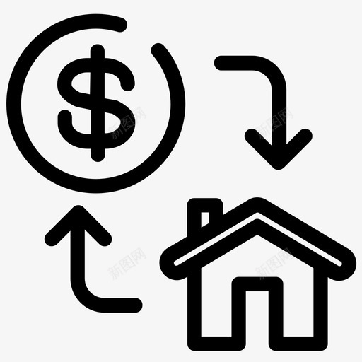 买房外汇金融图标svg_新图网 https://ixintu.com 买房 外汇 房地产 概要 货币 金融