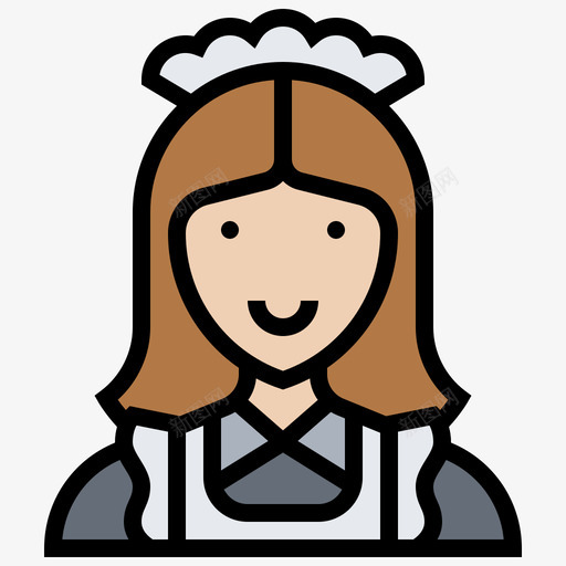 女佣职业女性4线性颜色图标svg_新图网 https://ixintu.com 女佣 线性 职业女性 颜色