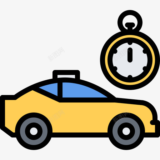 出租车出租车6彩色图标svg_新图网 https://ixintu.com 出租车 彩色