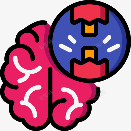 大脑神经学1线性颜色图标svg_新图网 https://ixintu.com 大脑 神经学 线性 颜色