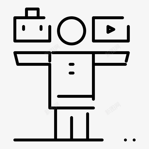 平衡生活娱乐图标svg_新图网 https://ixintu.com 商业 娱乐 工作 常规 平衡 技能 激励 生产力 生活 虚线