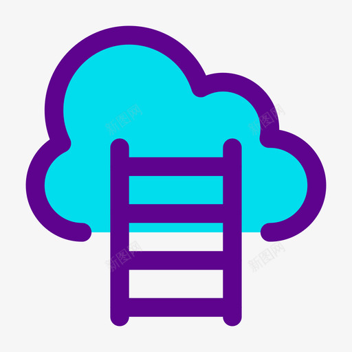云计算ui39线性颜色图标svg_新图网 https://ixintu.com ui 云计算 线性 颜色