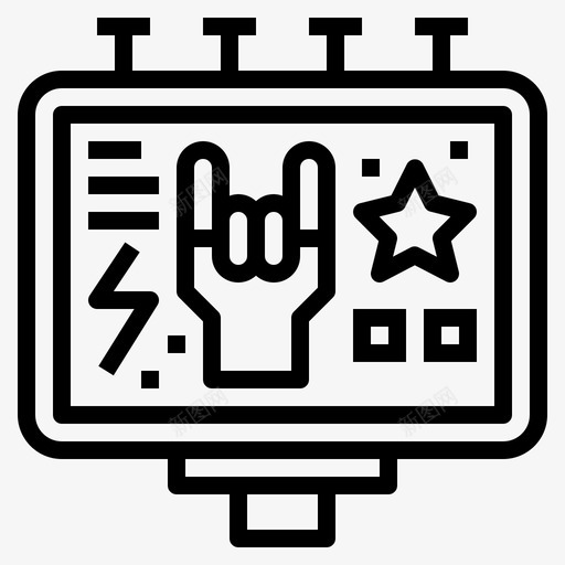 广告牌朋克摇滚直线图标svg_新图网 https://ixintu.com 广告牌 摇滚 朋克 直线