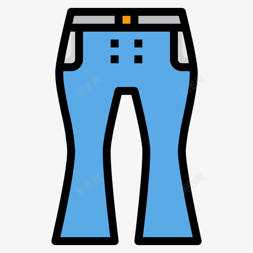 牛仔裤衣服123线性颜色图标svg_新图网 https://ixintu.com 牛仔裤 线性 衣服 颜色