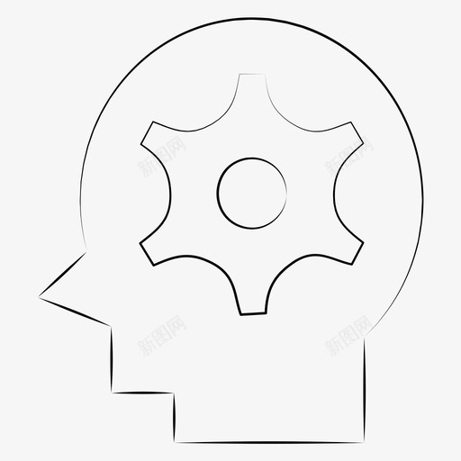 智能思考思考者图标svg_新图网 https://ixintu.com 学习 思考 思考者 手绘 智能 机器