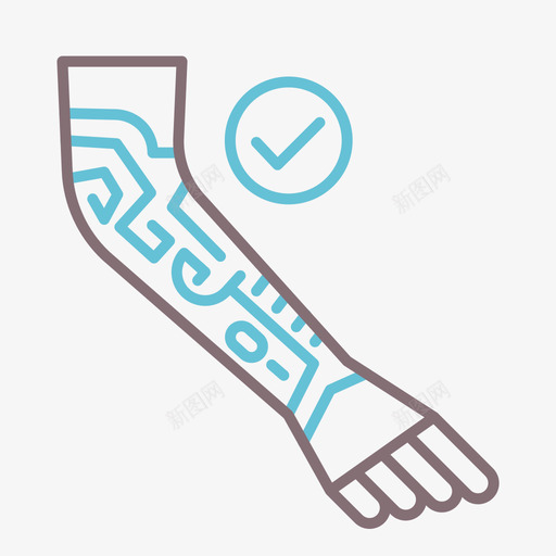 手臂纹身12线条颜色图标svg_新图网 https://ixintu.com 手臂 纹身 线条 颜色