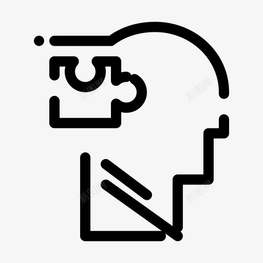 人逻辑思维图标svg_新图网 https://ixintu.com 个性 图块 大胆 思维 拼图 清醒 特征 生活 解决方案 逻辑 醒的