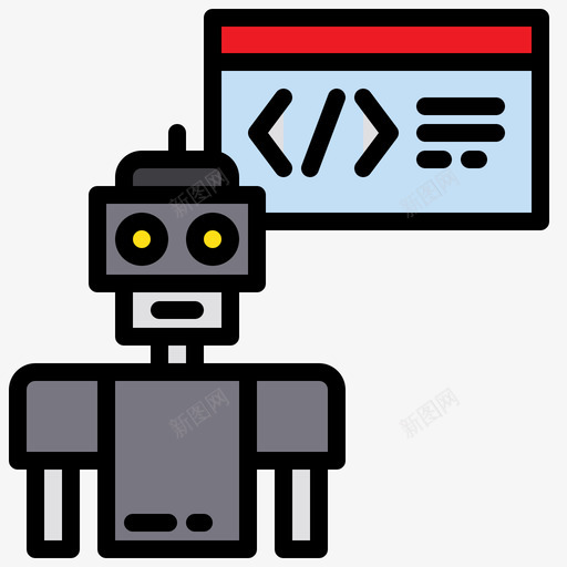编码ai8线性颜色图标svg_新图网 https://ixintu.com 线性 编码 颜色