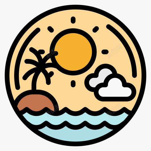 海滩公路旅行5线性颜色图标svg_新图网 https://ixintu.com 公路 旅行 海滩 线性 颜色