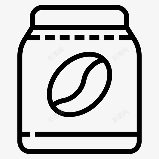 豆袋咖啡店105直线型图标svg_新图网 https://ixintu.com 咖啡店 直线 线型 豆袋