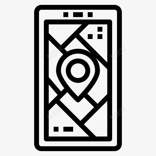 地图移动接口7线性图标svg_新图网 https://ixintu.com 地图 接口 移动 线性
