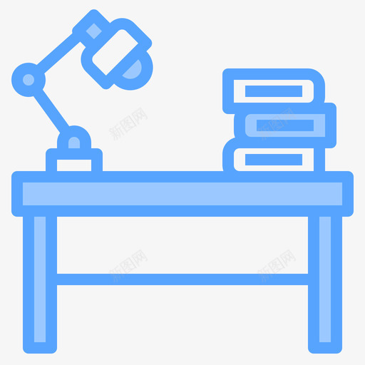 办公桌办公文具21蓝色图标svg_新图网 https://ixintu.com 办公文具 办公桌 蓝色
