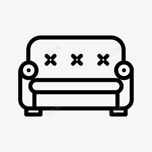沙发家71直线型图标svg_新图网 https://ixintu.com 沙发 直线 线型