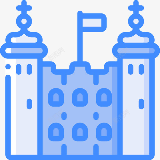 伦敦塔君主制蓝色图标svg_新图网 https://ixintu.com 伦敦塔 君主制 蓝色