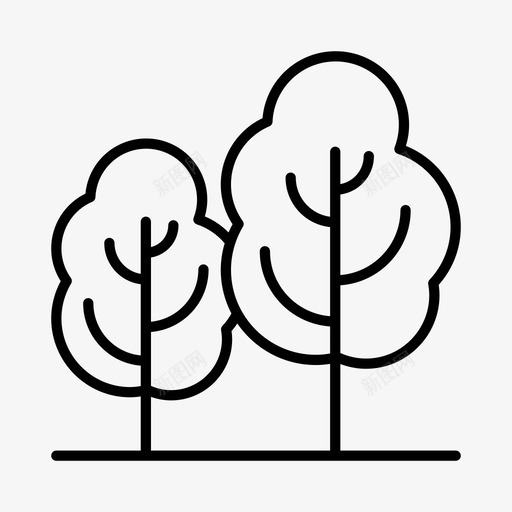 树木花园自然图标svg_新图网 https://ixintu.com 公园 娱乐 户外 树木 自然 花园