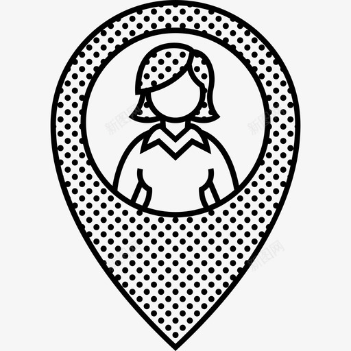 行政职位查找地图图标svg_新图网 https://ixintu.com 商务 地图 大头针 女士 女性 查找 职位 行政