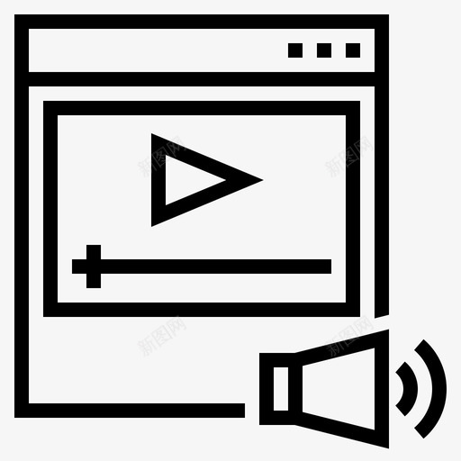 多媒体视听数字图标svg_新图网 https://ixintu.com 内容 在线视频 多媒体 数字 营销 视听