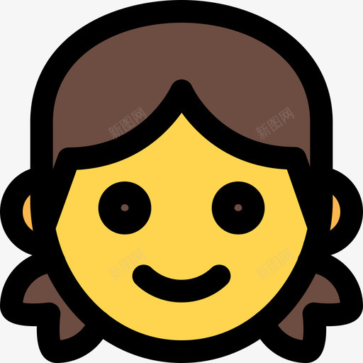 女孩笑脸和人1线性颜色图标svg_新图网 https://ixintu.com 女孩 笑脸 线性 颜色