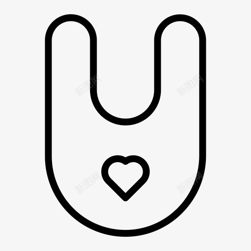 围嘴婴儿116轮廓图标svg_新图网 https://ixintu.com 围嘴 婴儿 轮廓