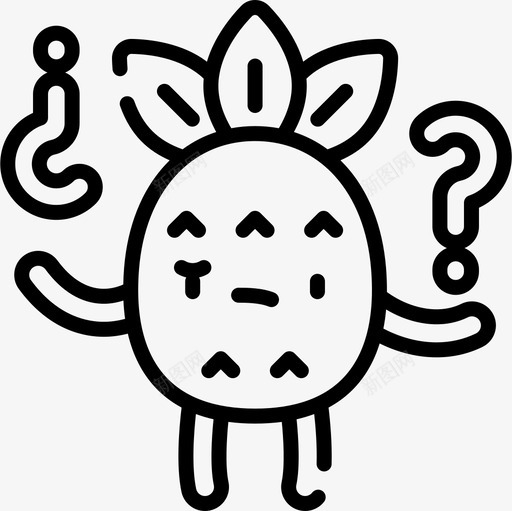 困惑菠萝性格直率图标svg_新图网 https://ixintu.com 困惑 性格 直率 菠萝